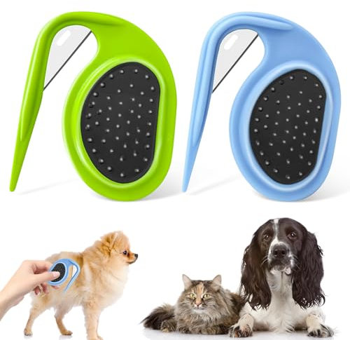 2 Pièces Coupe Noeud Chat Poil Long, Coupe Noeud Chat, Brosse pour Chien à Poils Longs, Peigne Chat Poil Long pour Éliminer les Poils Emmêlés et Lâches