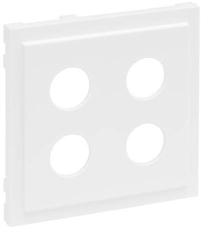 LEGRAND, SEANO Abdeckung für Lautsprecher-Anschlussdose 2-fach, 4 mm-Buchsen, Farbe: Ultraweiß, 765179