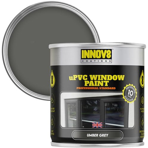 UPVC Paint 750ml - Umber Grey - Satin Finish - No Primer Needed - Fast Drying - For Doors, Windows, Conservatories - Interior/Exterior - 10 Yr Durability - Pro Quality for Plastic & uPVC.