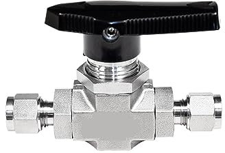 Kugelhahn-Set, Kugelhahn 1/8 Zoll 1/4 Zoll 3/8 Zoll Edelstahl-Gaskugelhahn Mitteldruck for Gas, Wasser, Luft, Öl.(Color:1/2)