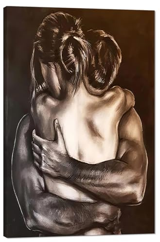Novatique Sexy Leinwand-Wandkunst, -Wanddekoration, abstrakte sexy Kunst, Poster, Dekoration, nacktes Paar, Bilder, Leinwanddrucke für Wohnzimmer, Schlafzimmer, Badezimmer, 61 x 91,4 cm