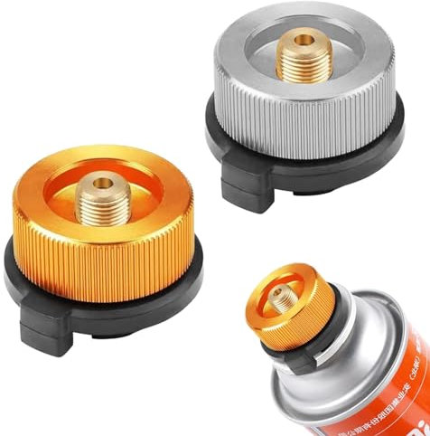 KHDULQ Regulador Camping Gas,2 Piezas Adaptador de Cartucho de Gas,Conector de Estufa de Camping,Función de Apagado Automático,Uso General,para Picnics al Aire Libre Utensilios de Cocina