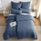 JELLYMONI Bettwäsche 135x200 Baumwolle Bettwäsche-Sets Blau Oeko-Tex 100% Gewaschene Baumwolle Bettbezug mit Reißverschluss und Kissenbezug 40X80 mit Umschlag Weich 2-Teilige Bettwäsche