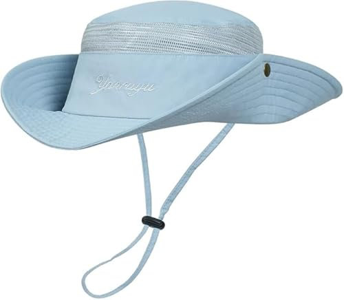 Yanruyu Cappello da Pescatore, Cappello da Sole, Leggero e Traspirante, UPF > 50, T(UVA) AV 1,32%, Protegge dai Raggi ultravioletti, Bianco, S/L