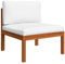 HETFTJN Sitzlounge Garten Gartensofa Gartenlounge Balkon Sofa - Garten-Mittelsofa mit Auflagen Massivholz Akazie für Speisesaal Balkon Terrasse Schwimmbad