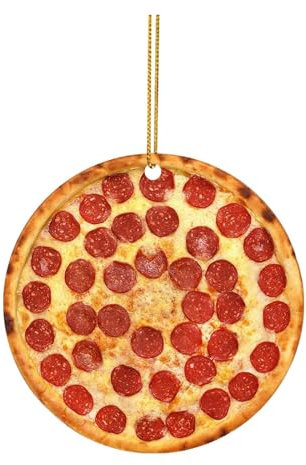 Novelty Christmas Ornaments Slice Pizza Decorations,Hanging Personal ized Party Supplies, Funny Xmas Decorations Funny Pizza Slice Food Decoration for Christmas Tree New Year Party (Yellow, One Size)