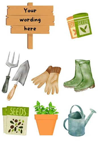 Edible print A4 Garden Cake topper set cake decorations icing paper UNCUT gardening