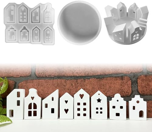Silikonformen Gießformen Häuser, Silikonform Ostern Silikonform Haus mit Tablett Silikonform Kerzenhalter Gießformen Silikon Gießform Haus Silikonform Häuser Giessformen Silikon Gießform Häuser