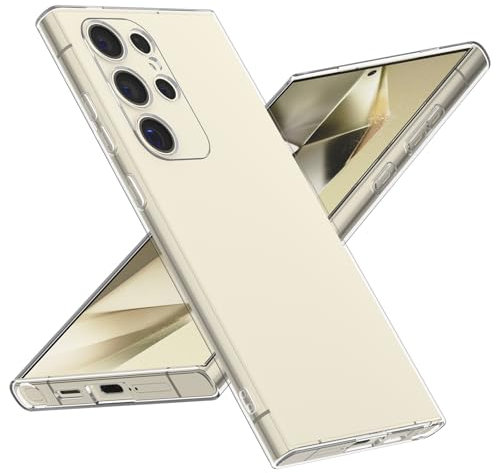 AK Funda Transparente para Samsung Galaxy S24 Ultra 5G, Silicona Suave, Resistente al Amarillamiento