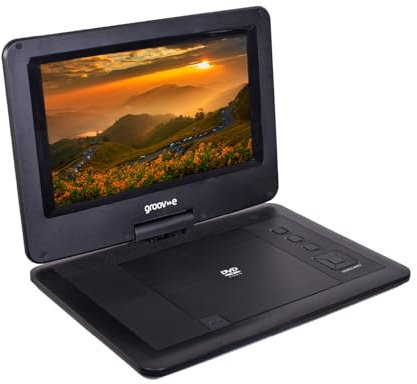 Groov-e 10.1-Inch Portable DVD Player - Movie Player with TFT LCD Screen, Built-in Speakers, USB and SD Card Ports, Remote Control, and Rechargeable Battery, Mains or Battery Powered