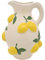 Hestia Vase en céramique blanche avec citrons – Pichet de style méditerranéen peint à la main de 25 cm | Vase décoratif émaillé pour cuisine, salon ou étagère | Décoration d'intérieur contemporaine