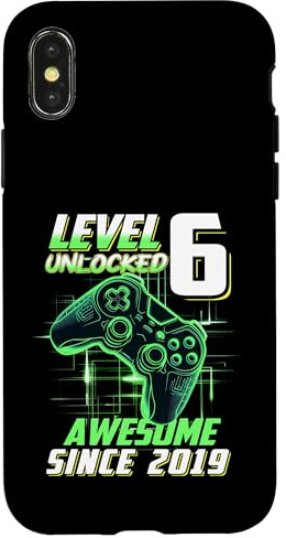 Boy Girl Birthday, Level 6, Gamer Birthday, game party Case for iPhone X/XS