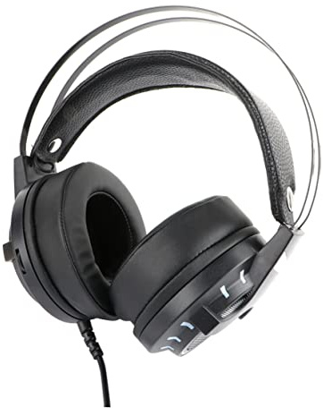 Auriculares para Juegos USB 7.1 de Plástico Negro con Micrófono