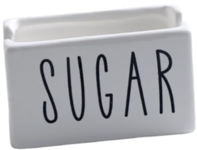 Ioensy Porta Zucchero, Contenitore per Zucchero in Ceramica, Contenitore per Bustine di tè E Spezie per caffè per Cucina da Bar, Bianco