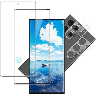 Banuyaw für Schutzglas für Panzerglas Samsung Galaxy S23 Ultra Schutzfolie, 2+2 Stück 9H Härte Folie Samsung S23 Ultra 5G Displayschutz und Kameraschutz Case-Friendly Bläschenfrei Glas