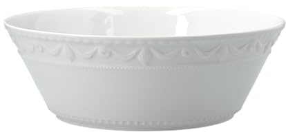 KPM Berlin KURLAND Schale groß, Handgefertigte Porzellanschale, Bowl Schüssel Porzellan, 2 L, Klassisches Design, Weiß (Ø 26)