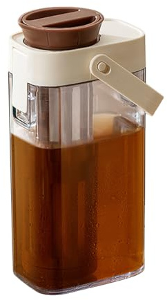 Tea Pitcher, Glass Pitcher With Lid, Silicone Leakproof Glass Pitchers With Lid, Perfect For Iced, Leak-Proof Transparent Dispenser 1000ml Storage For Liquid Coffee Water Breastmilk Outside