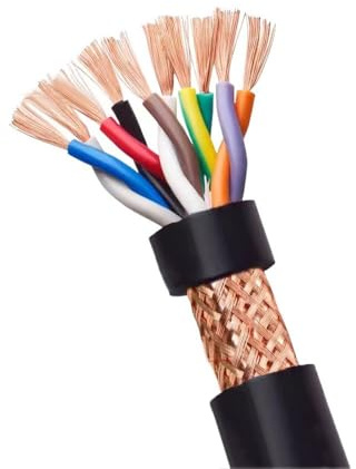 Abgeschirmtes Kabel, 5 m 1 mm2 17 AWG Twisted-Pair-geschirmtes Kabel, verzinnter PVC-Kupferdraht, 2–10 Adern(6-core x 1mm²)