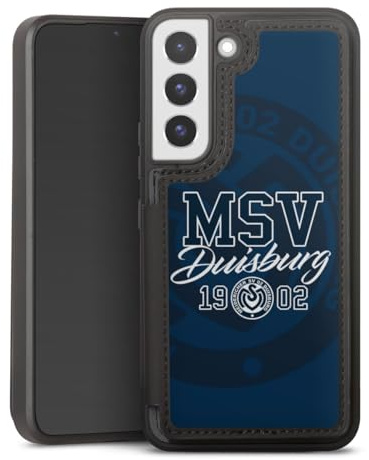 Portmonee Hülle kompatibel mit Samsung Galaxy S22 Wallet Case Handyhülle mit Geldbörse MSV Duisburg Fanartikel Fußball