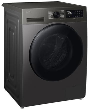 Samsung WD9BHG5U34BXEG Waschtrockner, 9+6 kg, Waschmaschine und Trockner in einem Gerät, AI Ecobubble & SmartThings, Super Speed, Hygiene-Dampfprogramm, Mikroplastikprogramm, Inox