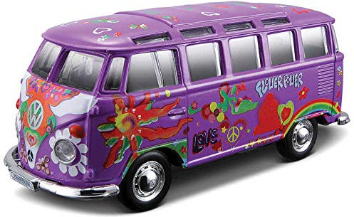 VW Samba Bus Grün Hippie Line Maisto 1:25 Modellauto [Spielzeug]