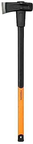 Fiskars Spalthammer (geschmiedet), 2 in 1: Axt und Hammer, Gewicht: 3,68 kg, Gehärtete Stahl-Klinge/Glasfaserverstärkter Kunststoff-Griff, Schwarz/Orange, X37, 1001704