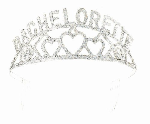 Forum Novelties 67427 Glitter Glitzer-Tiara, Bachelorette (Junggesellin), plastik, Silber