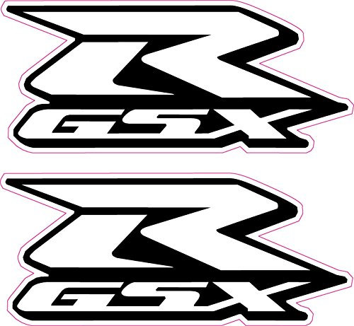 GSXR Suzuki Motorrad-Aufkleber, weiß, R, hochwertig, bedrucktes Vinyl-Etikett, 2 Stück