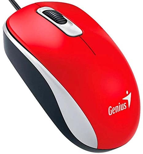 Genius DX-110 PC Mouse, PC/Mac, 2 Ways, Red, 31010116104