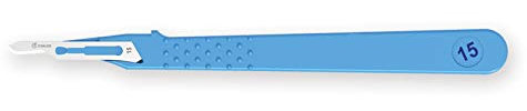 GIMA Bisturi in Acciaio Inox, Manico in ABS, Sterili e Monouso, Standard, Misura n. 15, 10 Bisturi Singolarmente Confezionati