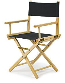 Klappbarer Regiestuhl aus Buchenholz – Regiesessel mit Rückenlehne & schwarzem Bezug, ergonomisch & platzsparend, Holzstuhl bis 120 kg, für Balkon, Garten, Camping, Innen & Außen