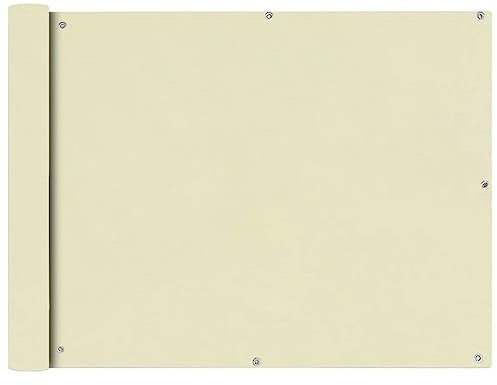 vidaXL Balkon Sichtschutz 90x400cm Creme Balkonverkleidung Balkonbespannung