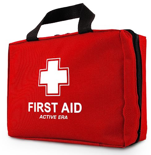 Active Era Erste Hilfe Set, 220-teiliges Premium Erste Hilfe Tasche - Verbandskasten inkl. Sofort Kühlpacks, Augenspülung, Verbandsmaterial, Rettungsdecke für Zuhause, Büro - First Aid Kit ISO 13485