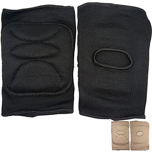 DANCEYOU Knieschoner Tanzen Knieschützer weiche, dick gepolsterte Kniebandage knee pads für Pole Dance Tanz Volleyball Gym für Kinder, Jugendliche und Erwachsene, Schwarz L