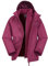 Mountain Warehouse Fell Kids 3 in 1 Jacket - Water-Resistant Triclimate Raincoat, Detachable Inner Coat & Packaway Hood - For Walking, Hiking & Outdoors Berry Kids Size 3-4 Years