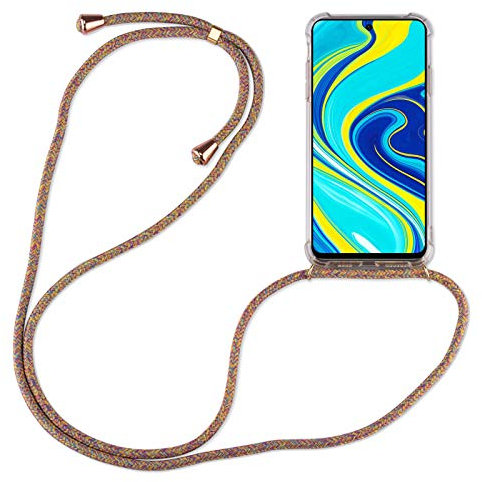 Hülle Kompatibel mit Xiaomi Redmi Note 9S / Note 9 Pro | Handykette Smartphone Halskette Hülle mit Band | Handyhülle mit Kordel zum Umhängen Kompatibel für Redmi Note 9S / Note 9 Pro | Rainbow