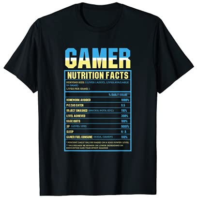 Gamer Nutrizione Fatti - Funny Gamer Maglietta