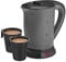 0.5 Litre Compact 600W Dual Voltage Black Travel Kettle with 2 Cups | 110V / 240V