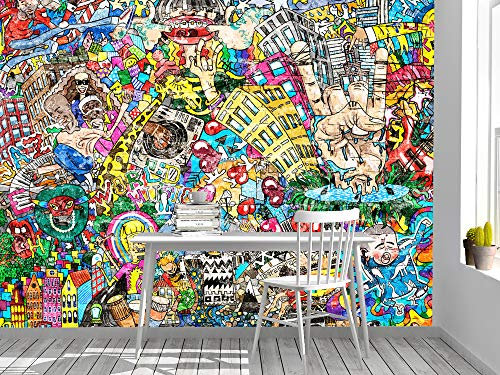 Oedim Fotomural Vinilo Para Pared Graffiti | Mural | Fotomural Vinilo Decorativo | 200 x 150 cm | Decoración comedores, salones, habitaciones