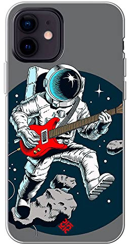 Movilshop Case for [ iPhone 12 ] Music Design [ Space Guitar ] Flexible Silicone Gel Case Cover for Smartphone.