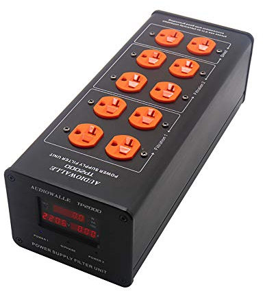Toplionace AC 100-240V High-End Audio Rauschfilter, TP2000 Power Conditioner Leistungsfilter US Stromreiniger LED Spannungsanzeige Steckdose, 3000W 15A (TP2000)