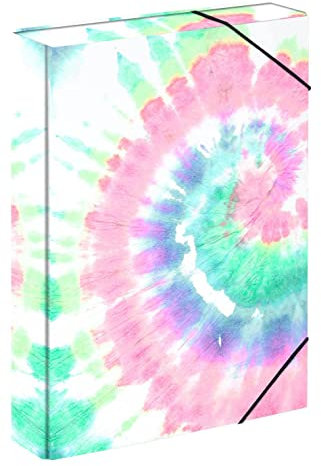 Baagl Heftbox für Schulranzen - Heftmappe A4 für Kinder mit Gummiband und Innenklappen - Sammelmappe, Sammelbox mit Gummizug für Jungen (Batik)