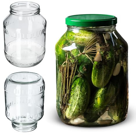 KADAX Weckgläser 2,5L, Einmachglas zum Einlegen, fi100 mm, Einmachgläser, Sturzglas, Vorratsglas, Gurkenglas, Konservenglas, Rundgläser, Einweckgläser (1 Stück, Ohne Deckel)