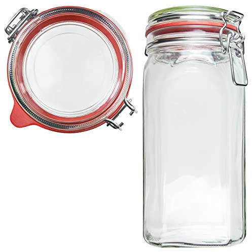 Einmachgläser mit Bügelverschluss 4 x 1500ml | EDEL KRAUT - Premium Einweckgläser Bügelgläser Drahtbügelgläser Vorratsgläser - Gläser aus deutscher Glashütte - mason jar - Marmeladengläser