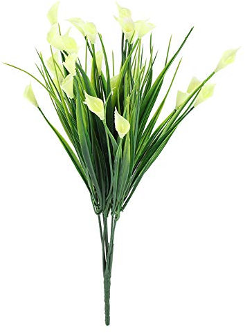 Latex-Calla-Lilien-Blumen, Künstliche Lilien, Blumen, Pflanzen, Frühlingsblumen, Kunstblumen, Blumenstrauß für Den Garten, Heimdekoration(Weiß)