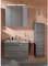 Lomadox Badezimmer Badmöbel Set mit Waschtisch 77 cm Glaswaschbecken Midischrank Spiegelschrank Aufbauleuchte Graphit Struktur quer
