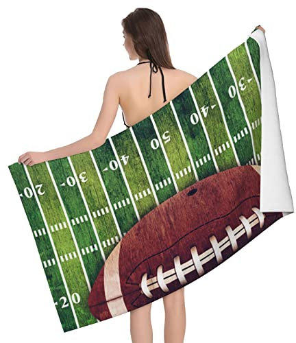 TOLKAT American Football Field and Ball Quick Drying Microfiber High Absorbent Bath Towels,for Fitness,Bathroom,Sport,Yoga