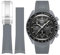 Stanchev bracelet en silicone sans fente pour Omega x Swatch moonsswatch, Omega x Swatch moonsswatch Speedmaster bracelet de remplacement de montre 20mm (Gris)