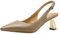 Women's Pointed Toe High Heel Summer Closed Toe Kitten Heel Pumps Party Office Leather Slingback Sandals Ladies Stiletto Dress Court Shoes,apricot,38EU