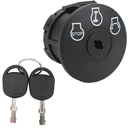 Interruptor de Encendido de Arranque Cortacésped Interruptor de Arranque del Motor 3 Posiciones con 2 Llaves de Repuesto para Cortacésped Cub Cadet